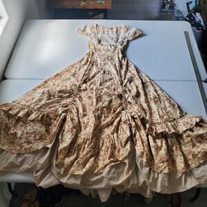 Victorian Choice Dress Womens Small White Floral Corset Ball Gown Cottagecore